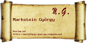 Markstein György névjegykártya